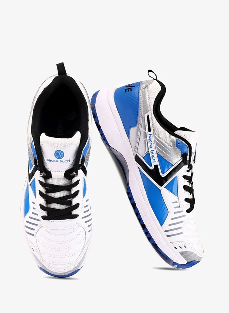 Bacca Bucci Blue and Silver Boundary Blazers Cricket Shoes for Men | Best Price UAE